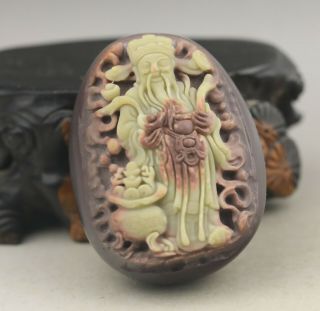 Old Chinese Natural Jade Hand - Carved Buddha Stone