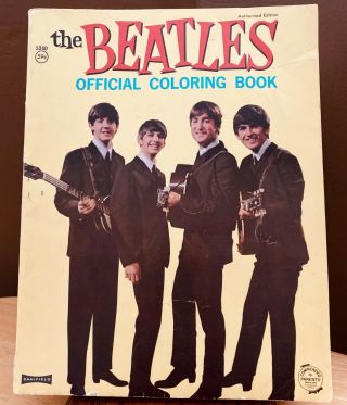 Vintage 1964 The Beatles Official Nems Coloring Book W/ Actual B&w Photographs