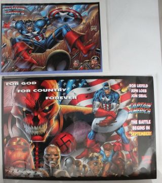 Marvel 1996 Captain America Heroes Reborn Posters Rob Liefeld 24 X 18 & 24 X 36