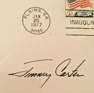 PRESIDENT JIMMY CARTER - INAUGURAL COVER SIGNED 1977 FDC 2