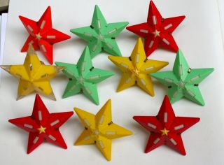 Vintage C - 6,  Paramount Christmas Plastic Star Lights,  10