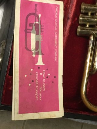 Vintage Reynolds Medalist Coronet Trumpet 282920 Reynolds 7C Mouthpiece 2