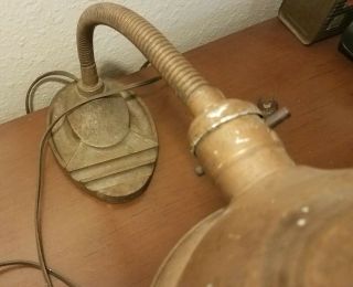 Vintage Leviton Industrial Gooseneck Table Lamp Cast Iron Base 3