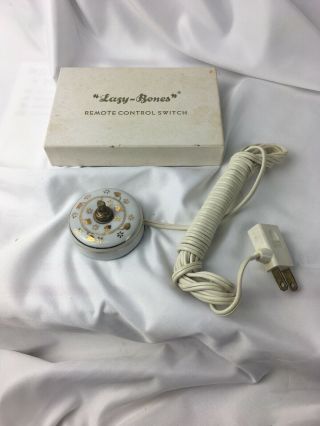 Vintage “lazy Bones” Remote Control Switch Gold & Ceramic For Lamp Or Appliance
