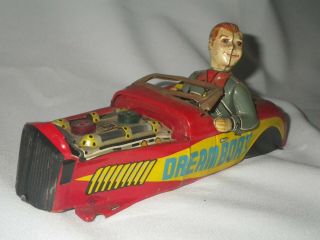 Rare Vintage Rock ‘n’ Roll Dreamboat Hot Rod Made In Japan Tin Metal Toy Car