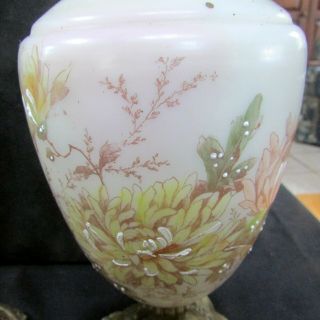 Pair Antique Hand Painted Porcelain Gilt Metal Gargoyle Face Ewer Urns 2
