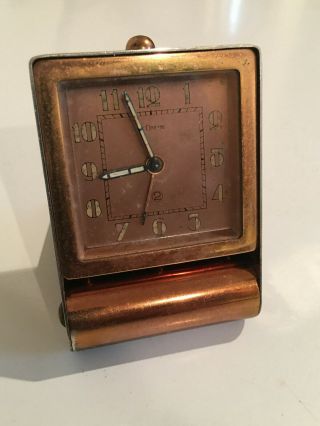 Vintage Art Deco Jaeger Lecoultre 2 Day Swiss Alarm Travel Clock
