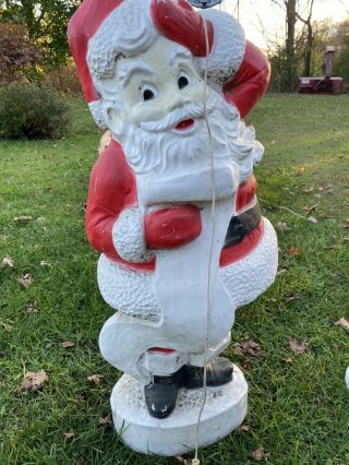 Vintage Union 44 " Christmas Santa Claus Blow Mold Lighted With List Yard Decor