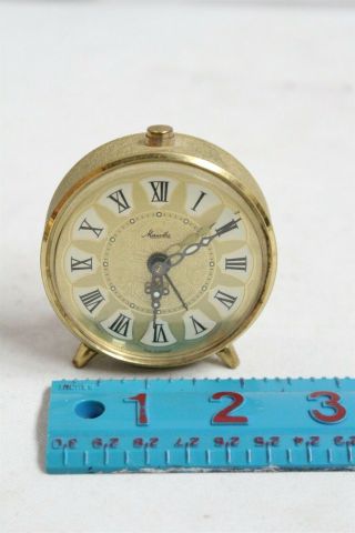 Vintage Table Alarm Clock Mauthe Gold Tone Gilt Deco Casing