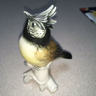 Crested Titmouse Karl Ens Volkstedt Porcelain Germany Bird Figurine