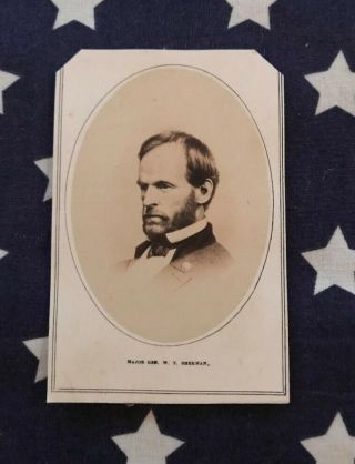 Civil War Cdv Of Lancaster Ohio General William Tecumseh Sherman
