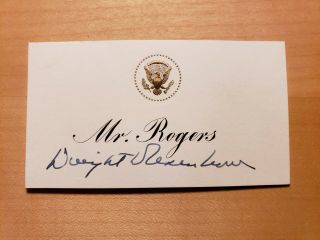 President Dwight Eisenhower hand signed Official Presidential Card - PROVENANCE 2