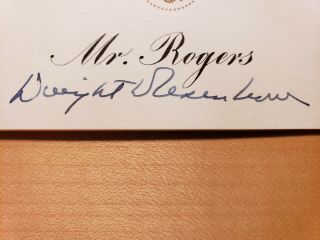 President Dwight Eisenhower hand signed Official Presidential Card - PROVENANCE 3