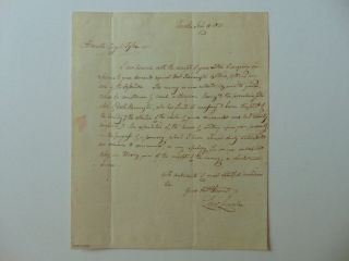 " 13th Gov Of Massachusetts " Levi Lincoln Jr Hand Written Letter Todd Mueller