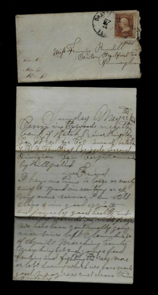 Civil War Letter - 7th Pennsylvania Cavalry - Fighting Rebels At Kingston,  Ga