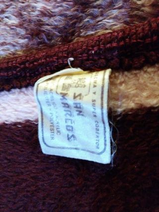 True Vintage SAN MARCOS Blanket Lion Burgandy Reversible 80 