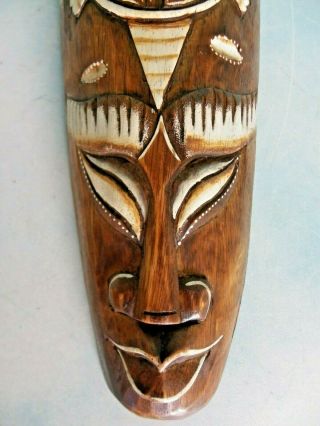 :Large Indonesia Tribal Wood Carved Mask With Turtle And Bird Carvings 20 