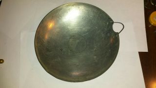 Antique Civil War Era Tin Mess Kit Plate Belt Loop 7 3/8 " Army Military Ration