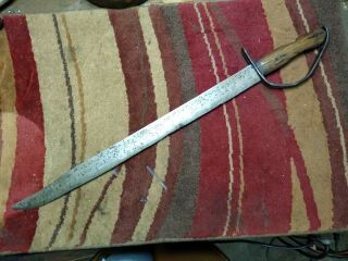 Large Antique Civil War Confederate D Guard Bowie Knife.  30 "