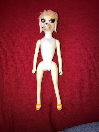 Hasbro Vintage 1966 Peteena The Pampered Poodle Doll With Yellow Sandals No Tail