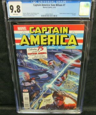 Captain America: Sam Wilson 7 (2016) Alex Ross Cover Cgc 9.  8 White Pages V376