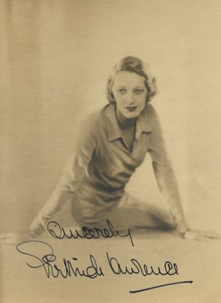 Gertrude Lawrence Hand - Signed 1930s Vintage 6,  75” X 5” Portrait