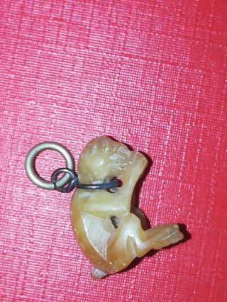 Small Vintage Carved Stone " Monkey " Shaped Charm