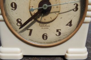 Vintage 1940 ' s Art Deco Bakelite Telechron Electric Clock Model 7H125 FOR REPAIR 2