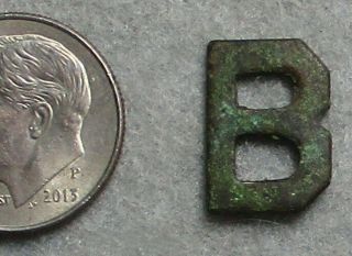 Tiny Civil War Relic Company Letter B Dug At Petersburg,  Virginia