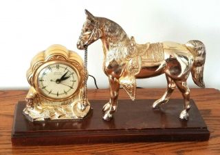 Vintage United Clock,  Brooklyn,  Ny - Horse Theme Electric Clock