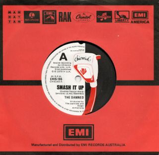 The Damned Smash It Up Australian 1979 Chiswick/emi Punk Rare 7 " Single