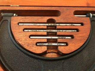 Vintage Brown & Sharpe No 55 Micrometer Set in Wooden Slide Top Box 3