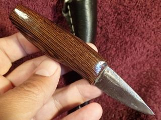 Very Sharp Handmade Carving Knife W Leather Sheath Finland Finnish