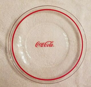 10” Anchor Hocking Coca Cola Dinner Plate Clear Glass - Only 1 Plate
