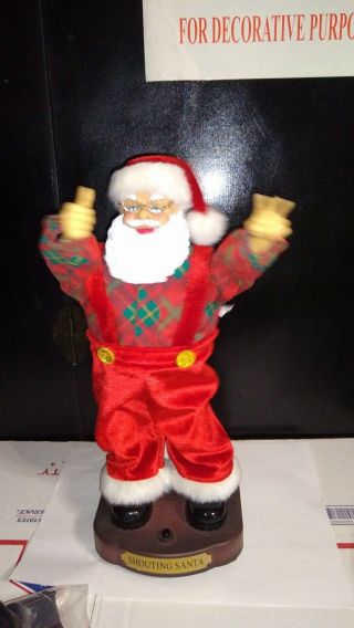 Vintage Trim A Home Shouting Santa Animated Dance And Sing