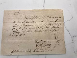 Oliver Ellsworth 1777 Ads - Autograph Of Supreme Court Chief Justice