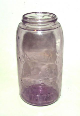 Antique 7 " Purple Glass Mason 
