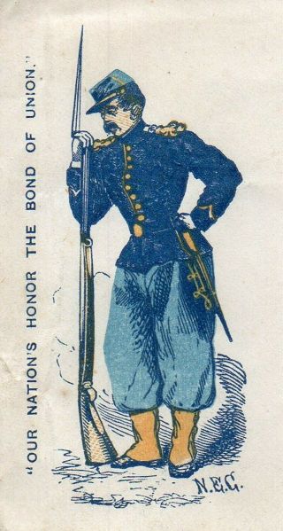 63676.  Civil War Patriotic Envelope Soldier Our Nation 