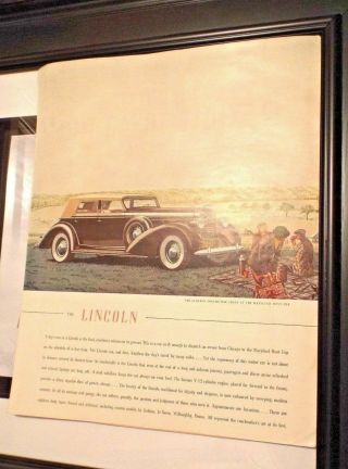 1935 Lincoln Lebarron Convertible Sedan Classic 11x13 1/2