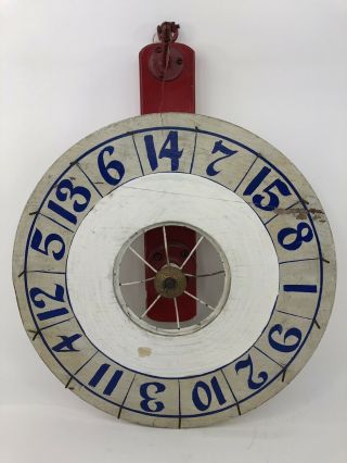 1957 Vintage Double Sided Wood Gambling Gaming Carnival Wheel Daily Mfg Company