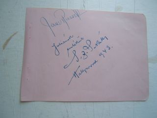 S.  Z.  Sakall,  Jane Russell And Edmund Lowe Signature/autograph
