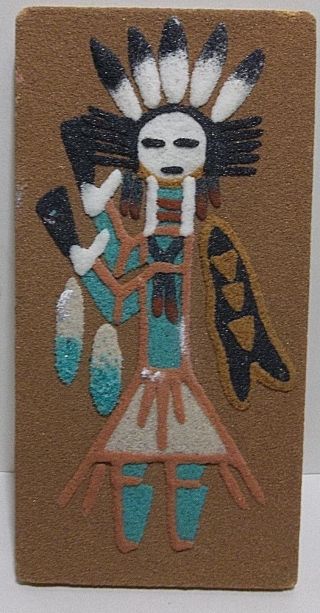 Navajo Native American Indian Sand Painting Talking God Signed Lena Toledo
