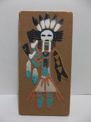 Navajo Native American Indian Sand Painting TALKING GOD Signed LENA TOLEDO 2
