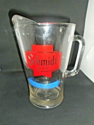 Vintage Schmidt Beer Pitcher The Beer That Grew W/ Great Northwest