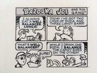 Bazooka Joe Comic Strip Art 3 " X 4 " Unsigned Howard Cruse Topps 1980s