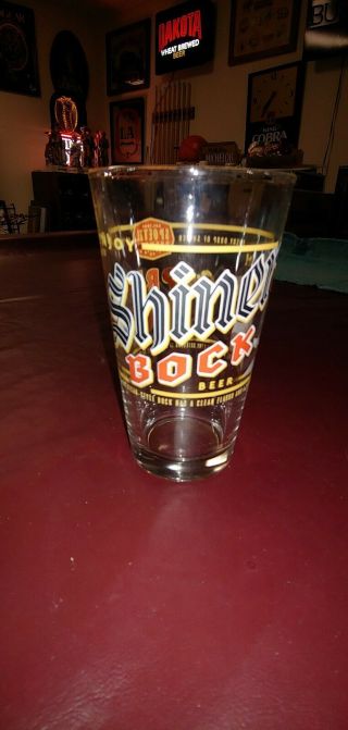 Spoetzl Brewery Shiner Bock Beer Texas Ram Pint Glass 5 3/4” Tall Shiner,  Texas