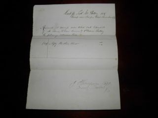 Handwritten Receipt Signed By Lieutenant Edwin B Dow 6th Maine Artillery Battery