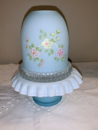 Antique Fairy Lamp With Hand Painted Shade