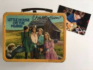 SIGNED - LITTLE HOUSE ON THE PRAIRIE - LUNCH BOX & THERMOS - WITH PHOTO SIGNING 2