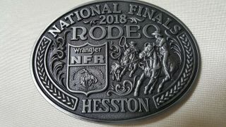 Vintage 2018 Hesston National Finals Rodeo Ltd Ed Collector Buckle Vgln